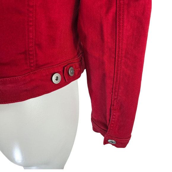 Torrid Red Jean Full Button Up Winter Warm Women's Jacket 0 - L - 12 - Picture 4 of 7
